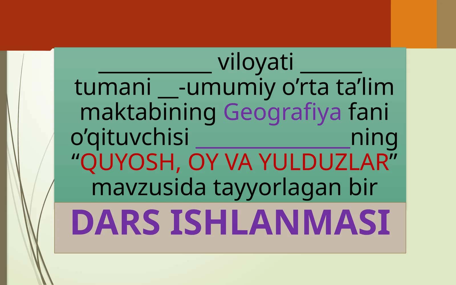 QUYOSH, OY VA YULDUZLAR