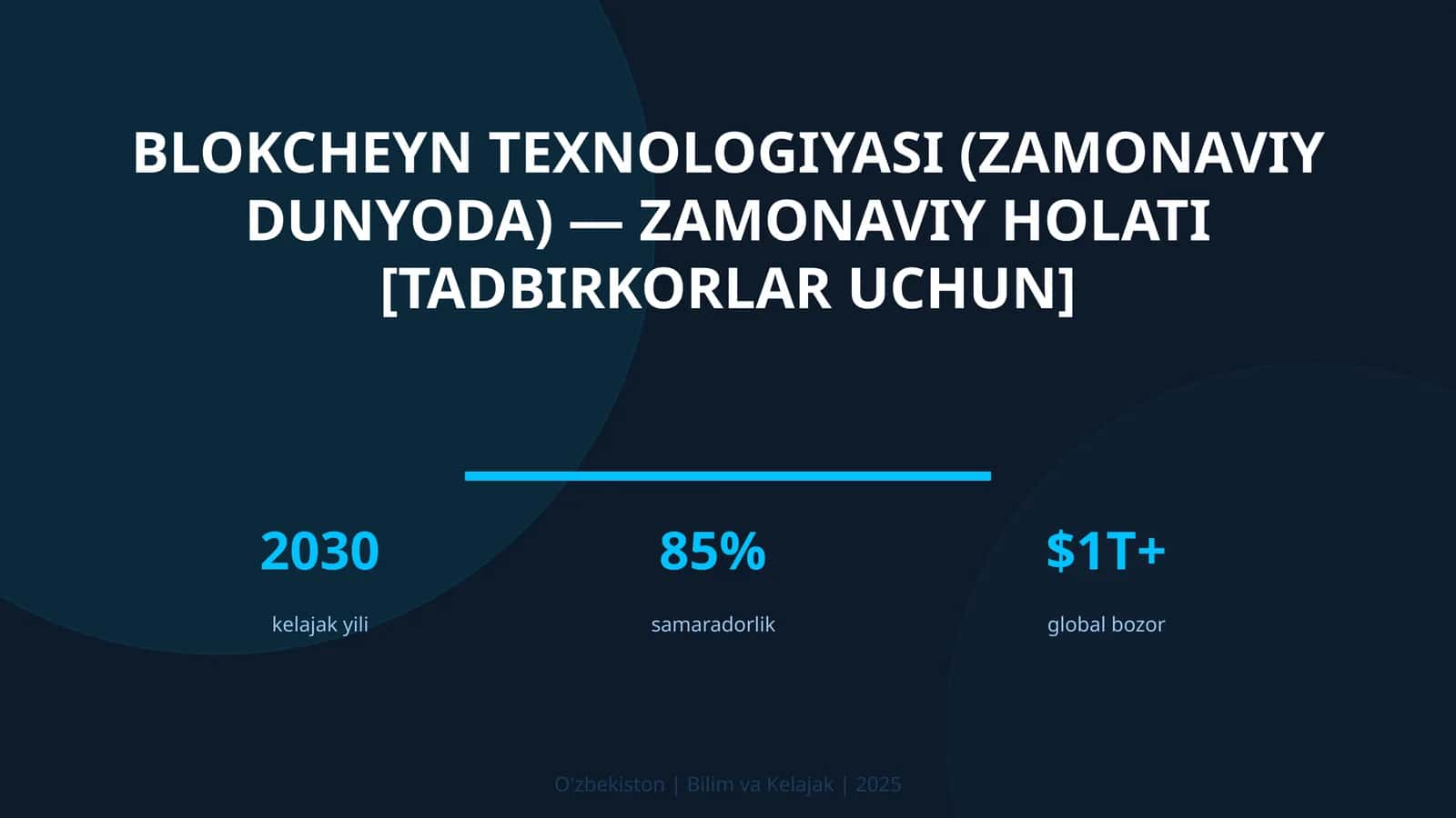 Blokcheyn texnologiyasi (zamonaviy dunyoda) — zamonaviy holati [tadbirkorlar uchun]