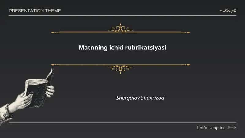 Matnning ichki rubrikatsiyasi