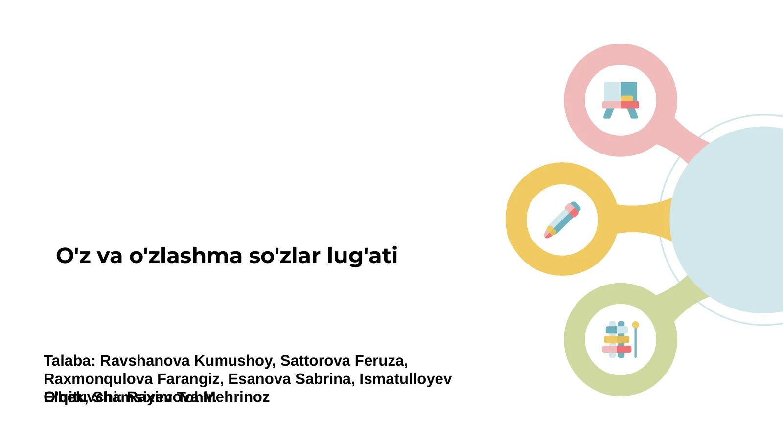 O'z va o'zlashma so'zlar lug'ati