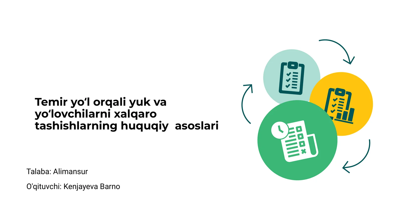 Temir yo‘l orqali yuk va yo‘lovchilarni xalqaro tashishlarning huquqiy asoslari