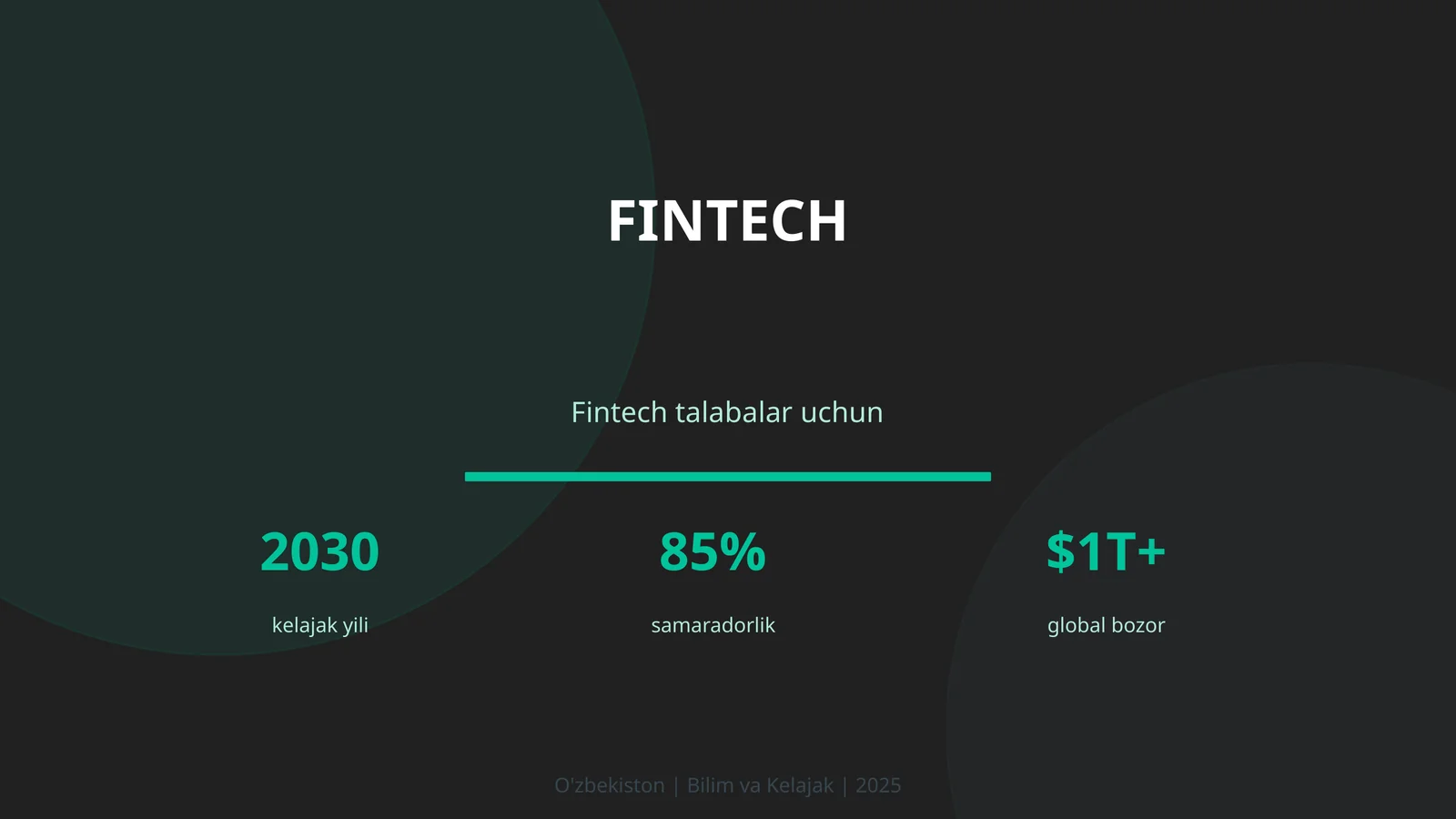 Fintech talabalar uchun