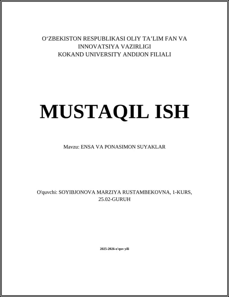 ENSA VA PONASIMON SUYAKLAR