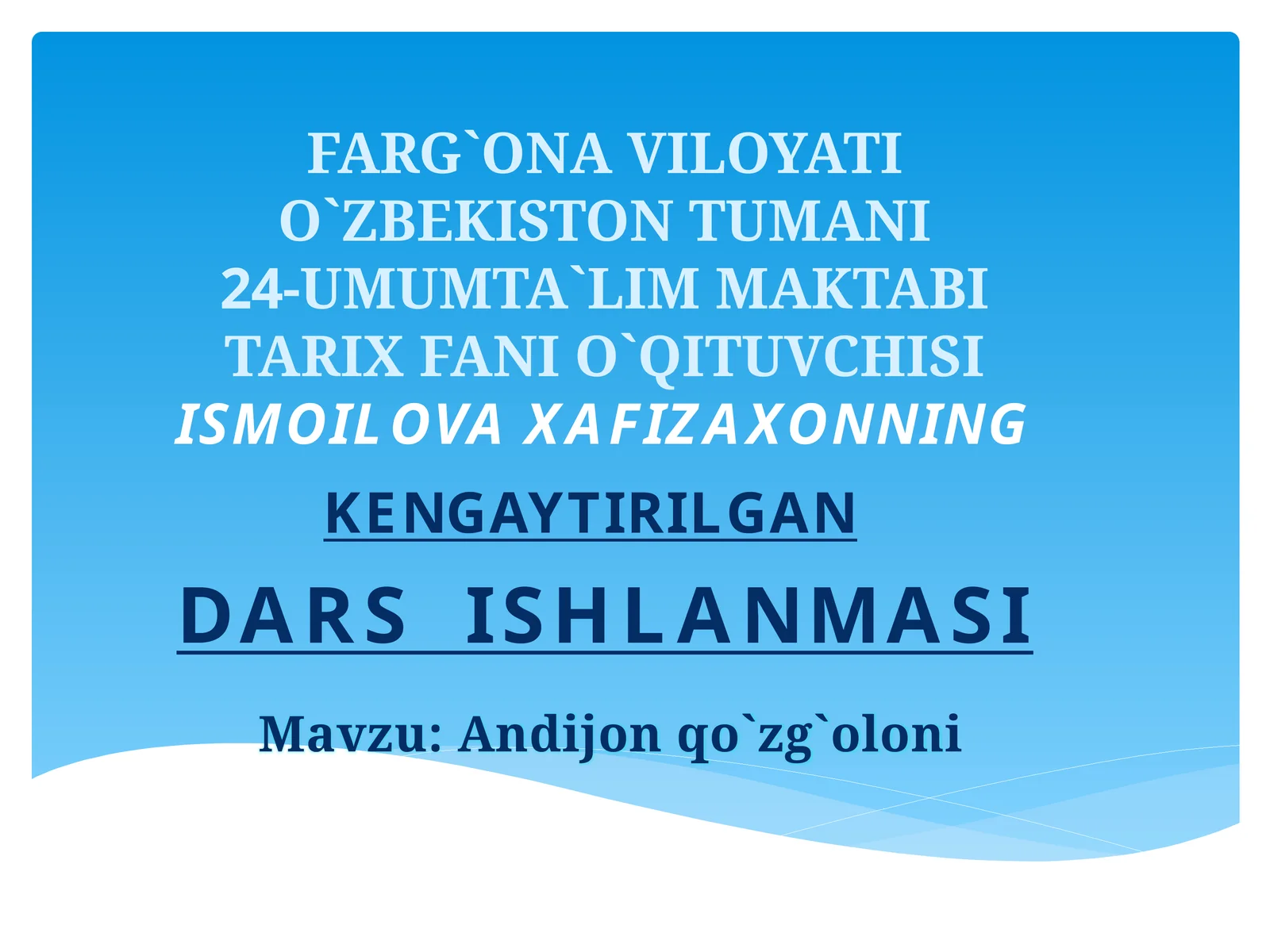 Andijon qo`zg`oloni Texnologik xarita