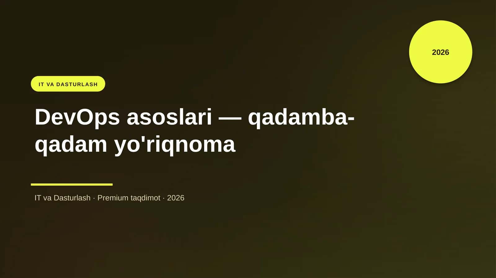 DevOps asoslari — qadamba-qadam yo'riqnoma