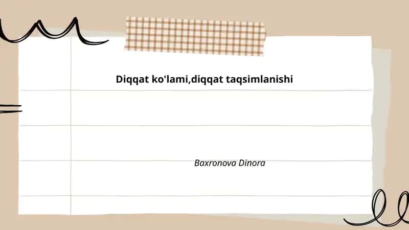 Diqqat ko'lami, diqqat taqsimlanishi