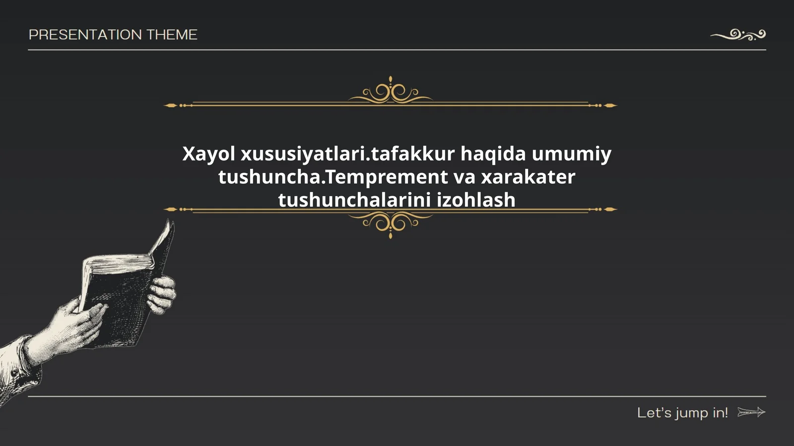 Xayol xususiyatlari.tafakkur haqida umumiy tushuncha.Temprement va xarakater tushunchalarini izohlash