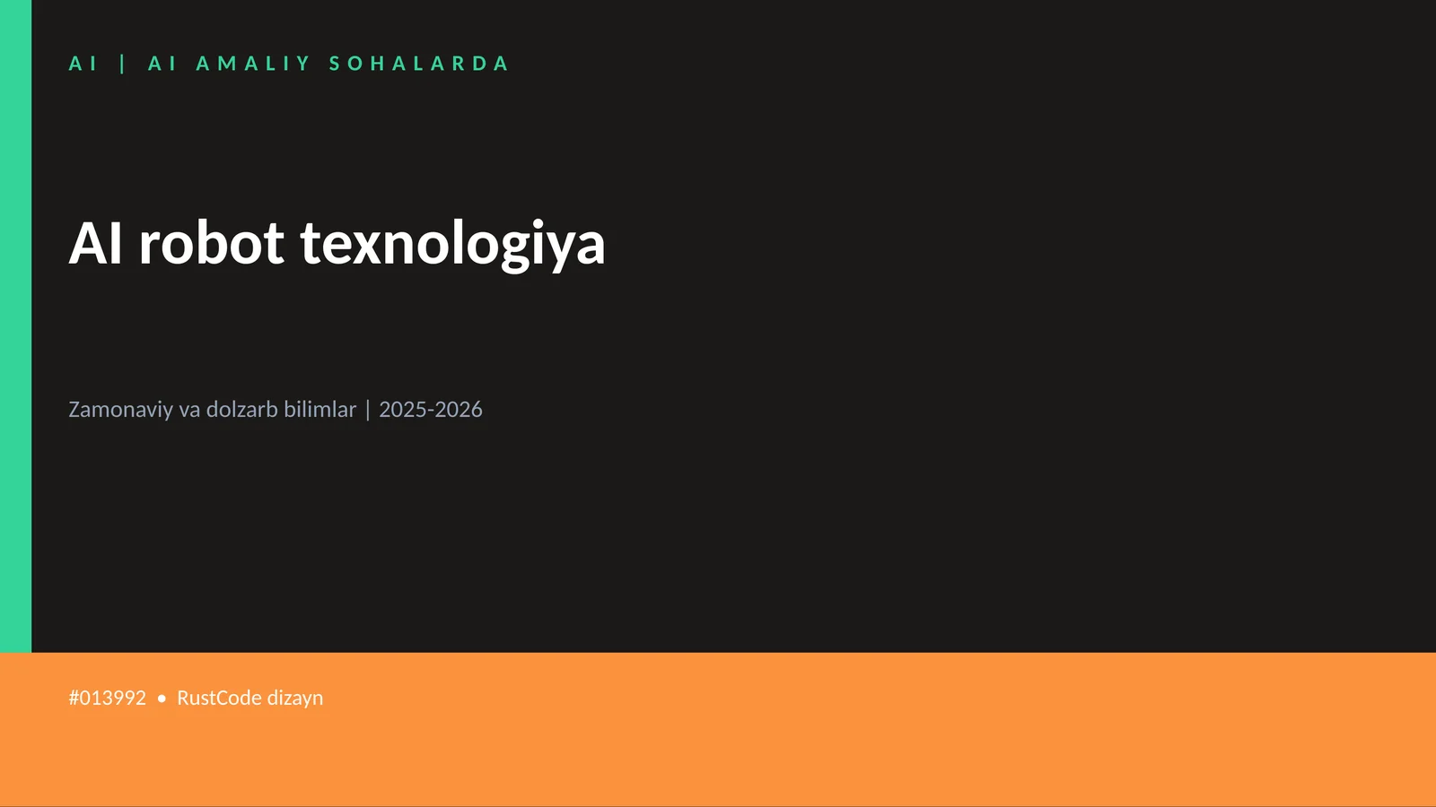 AI AMALIY SOHALARDA