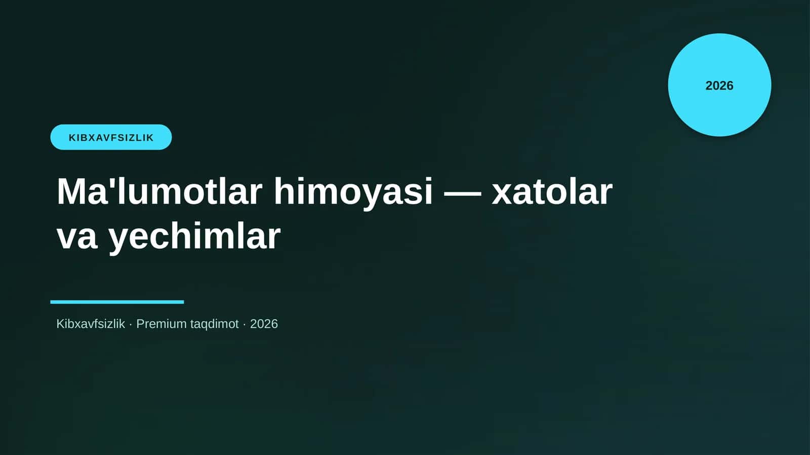 Ma'lumotlar himoyasi — xatolar va yechimlar