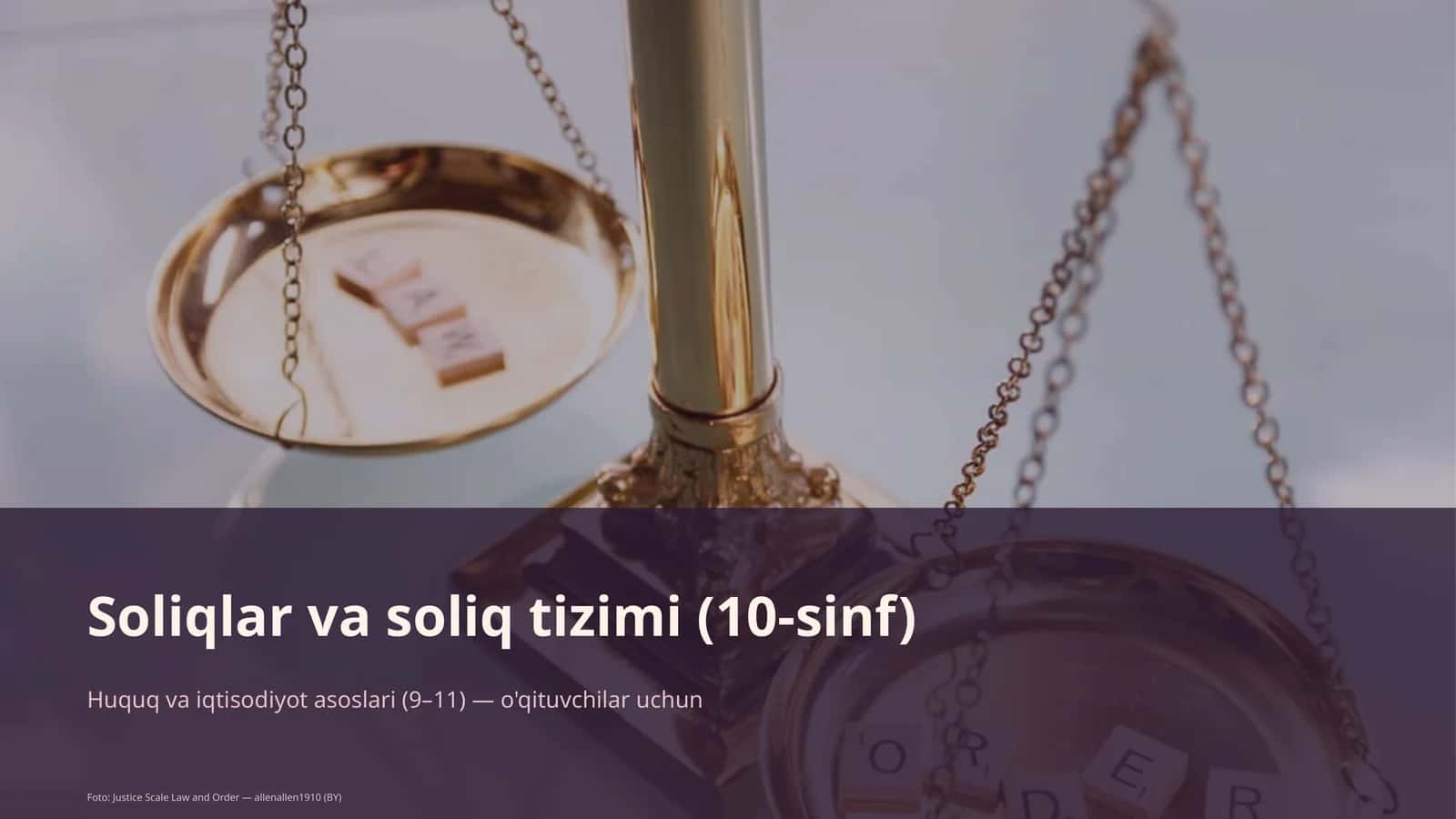 Soliqlar va soliq tizimi (10-sinf)