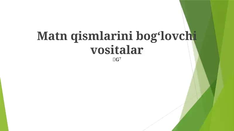 Matn qismlarini bogʻlovchi vositalar