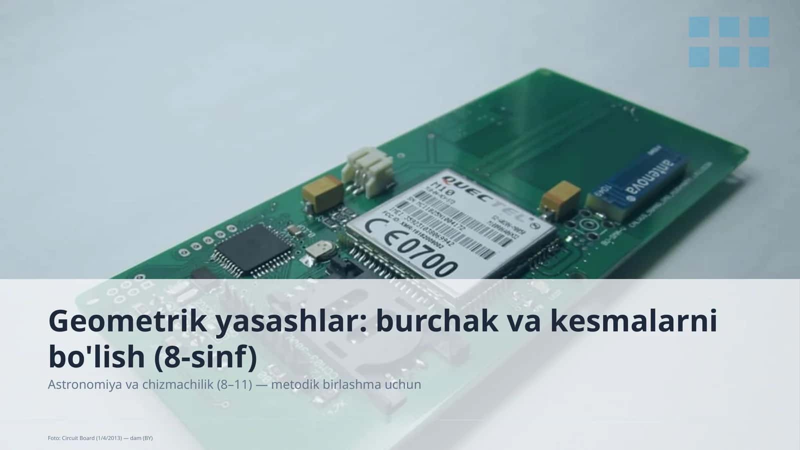 Geometrik yasashlar: burchak va kesmalarni bo'lish (8-sinf)
