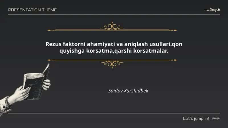 Rezus faktorni ahamiyati va aniqlash usullari