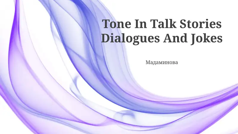 Tone In Talk Stories Dialogues And Jokes