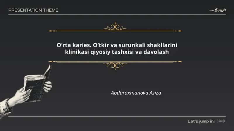 Oʻrta karies. Oʻtkir va surunkali shakllarini klinikasi qiyosiy tashxisi va davolash