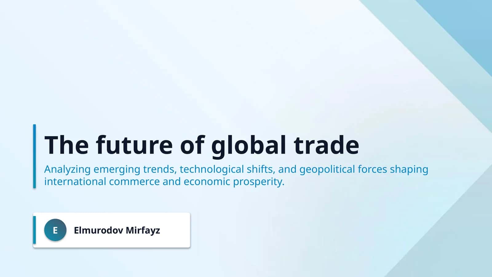 The future of global trade
