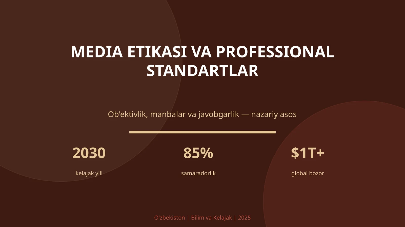 MEDIA ETIKASI VA PROFESSIONAL STANDARTLAR