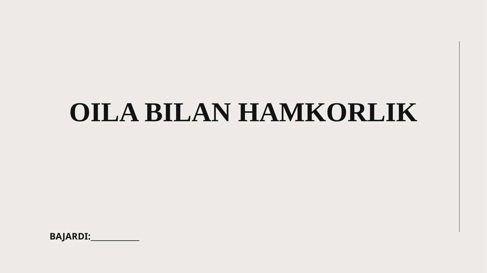 Oila bilan hamkorlik