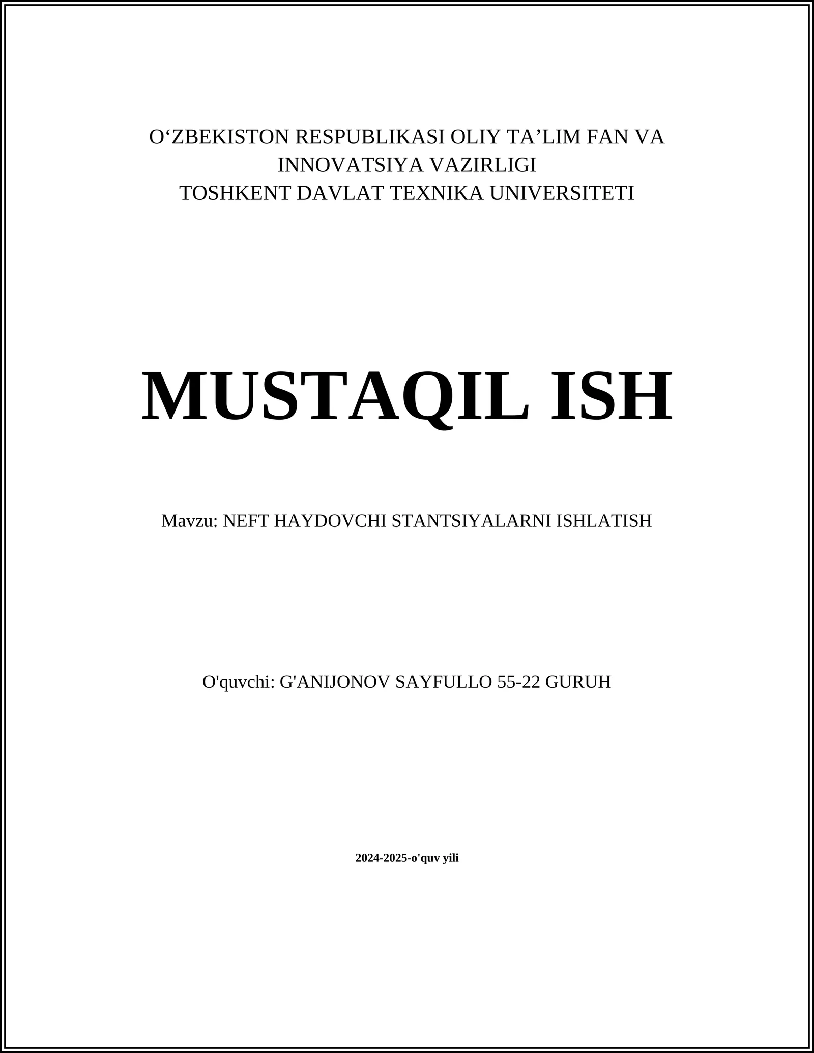 NEFT HAYDOVCHI STANTSIYALAR