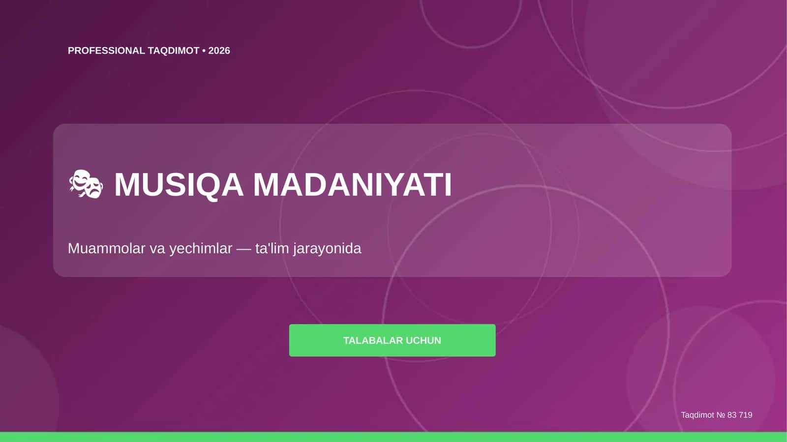 Musiqa Madaniyati: Muammolar va Yechimlar