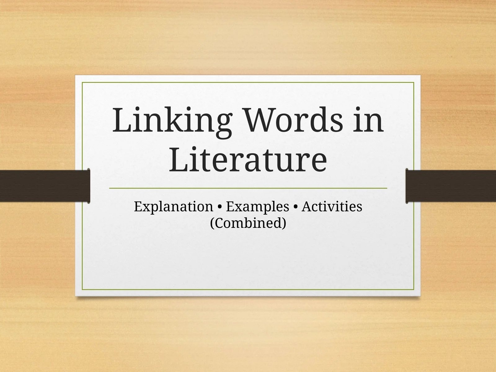 Linking Words in Literature