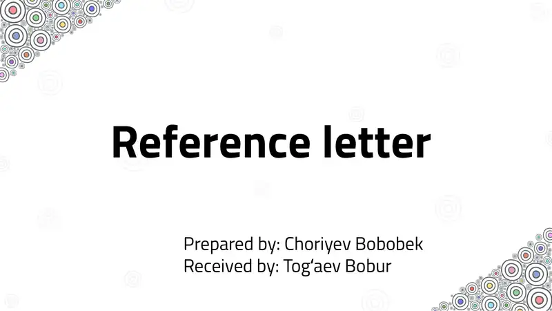 Reference letter
