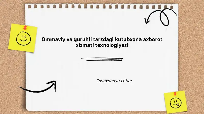 Ommaviy va guruhli axborot xizmatlarining nazariy asoslari