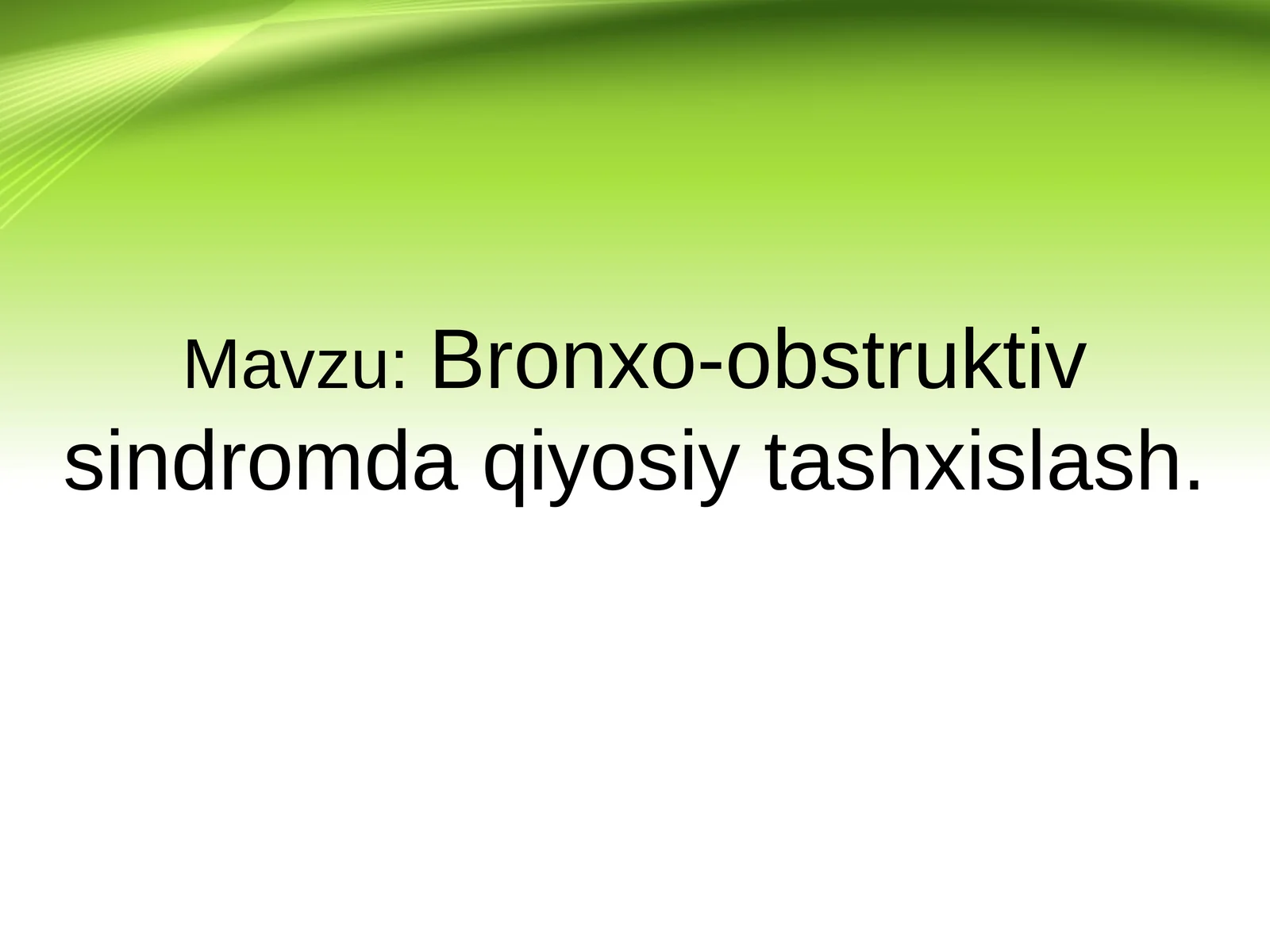 Surunkali obstruktiv o'pka kasalligi