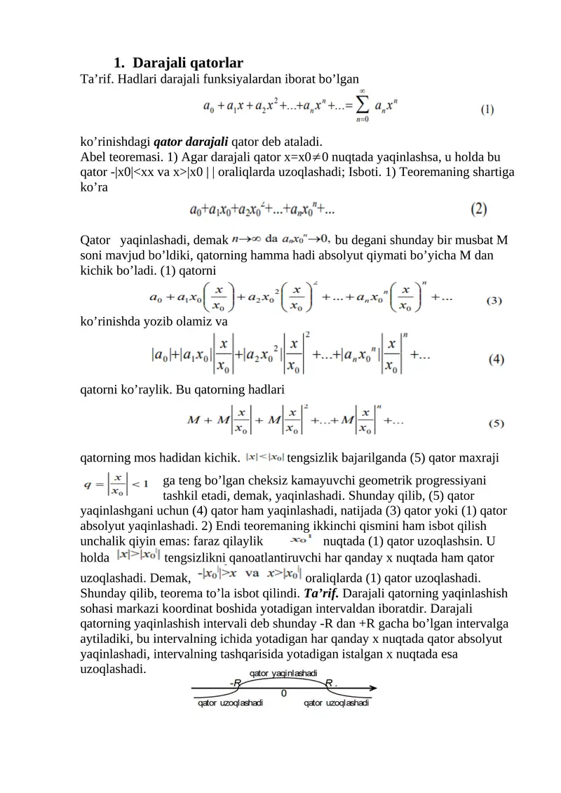 Darajali qatorlar