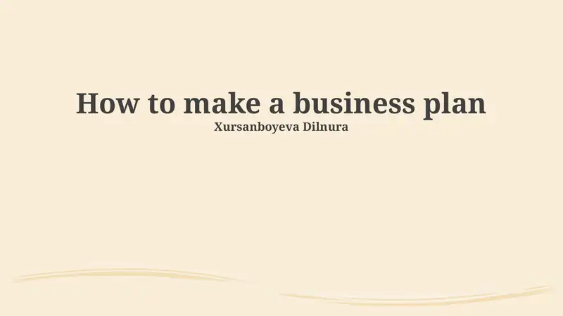 How to make a business plan