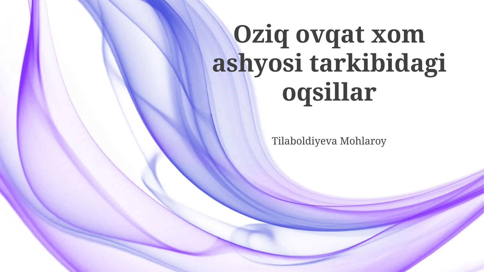 Oziq ovqat xom ashyosi tarkibidagi oqsillar