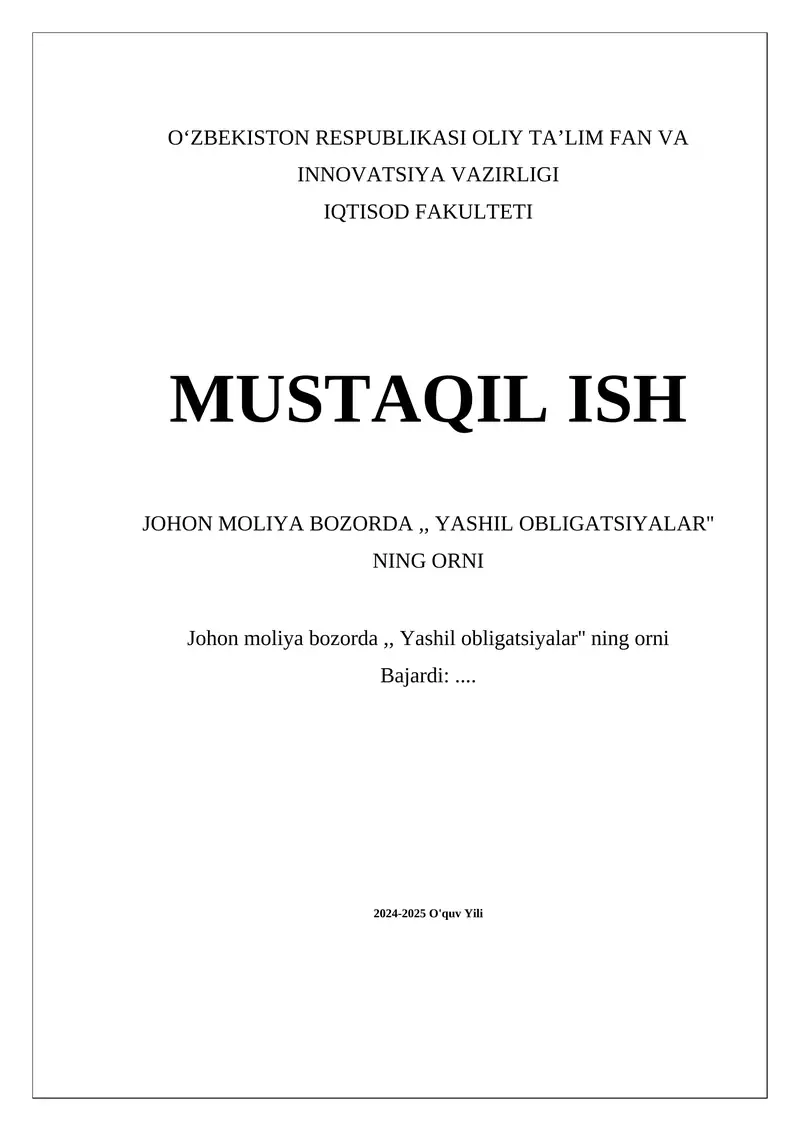 Yashil obligatsiyalar