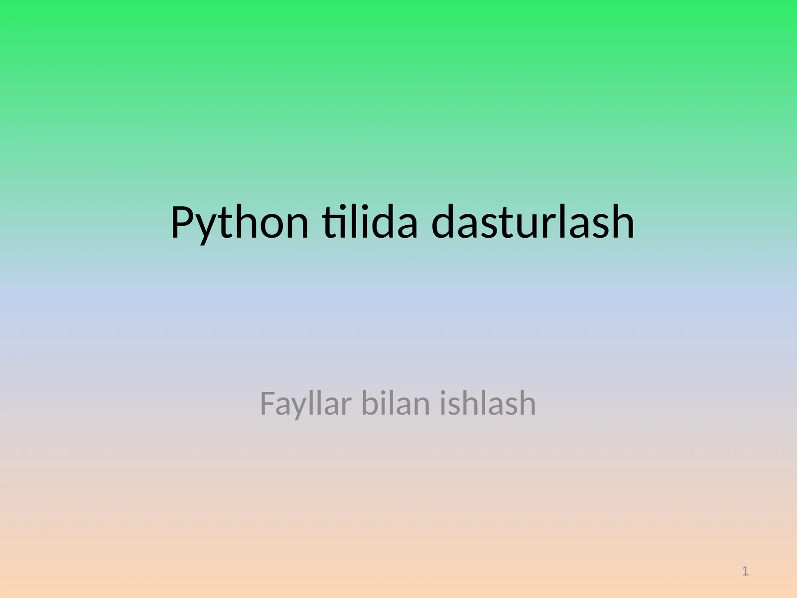 Python tilida dasturlash