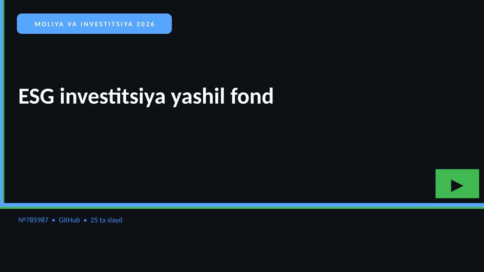 MOLIYA VA INVESTITSIYA 2026