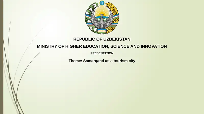 Samarqand as a tourism city