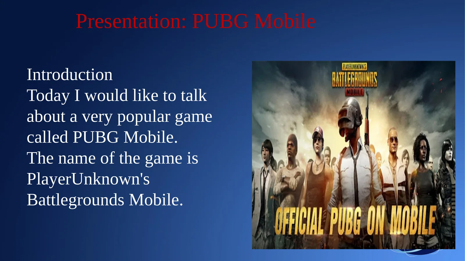 Presentation: PUBG Mobile