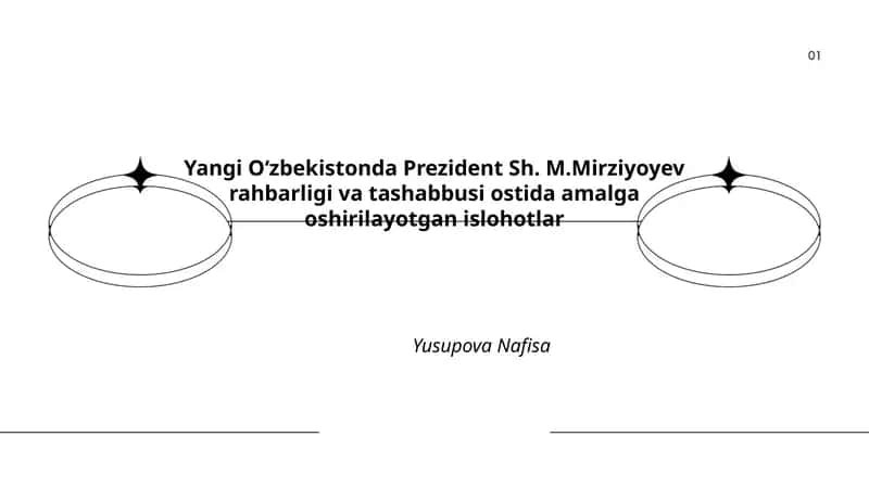 Yangi Oʻzbekistonda Prezident Sh. M.Mirziyoyev rahbarligi va tashabbusi ostida amalga oshirilayotgan islohotlar