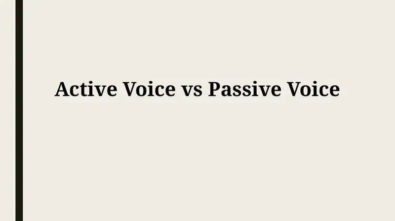Active and Passive Voice: The Fundamentals