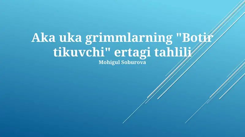 Botir tikuvchi tahlili