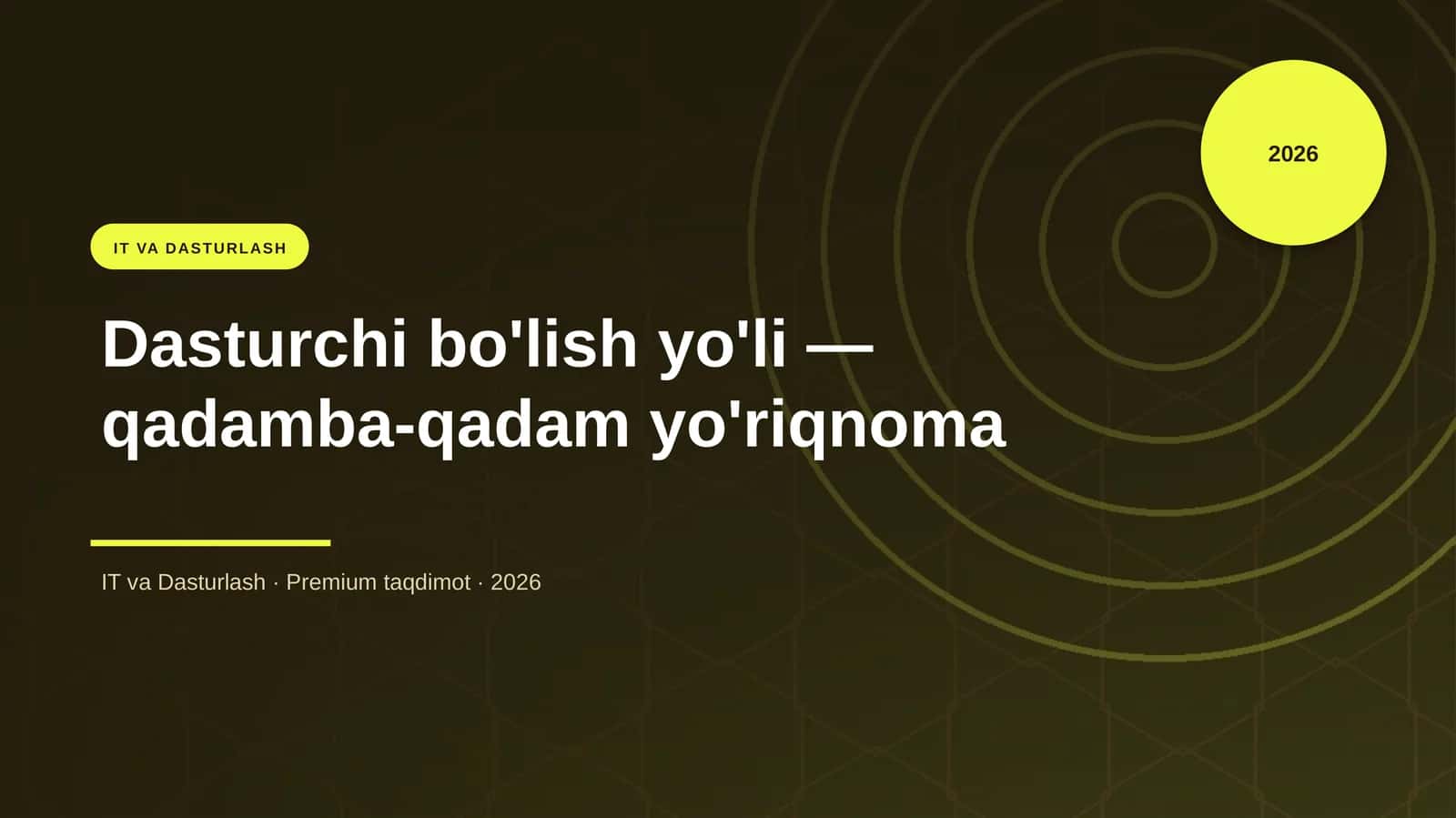 Dasturchi bo'lish yo'li — qadamba-qadam yo'riqnoma
