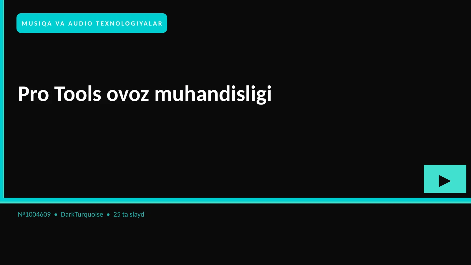 Pro Tools ovoz muhandisligi