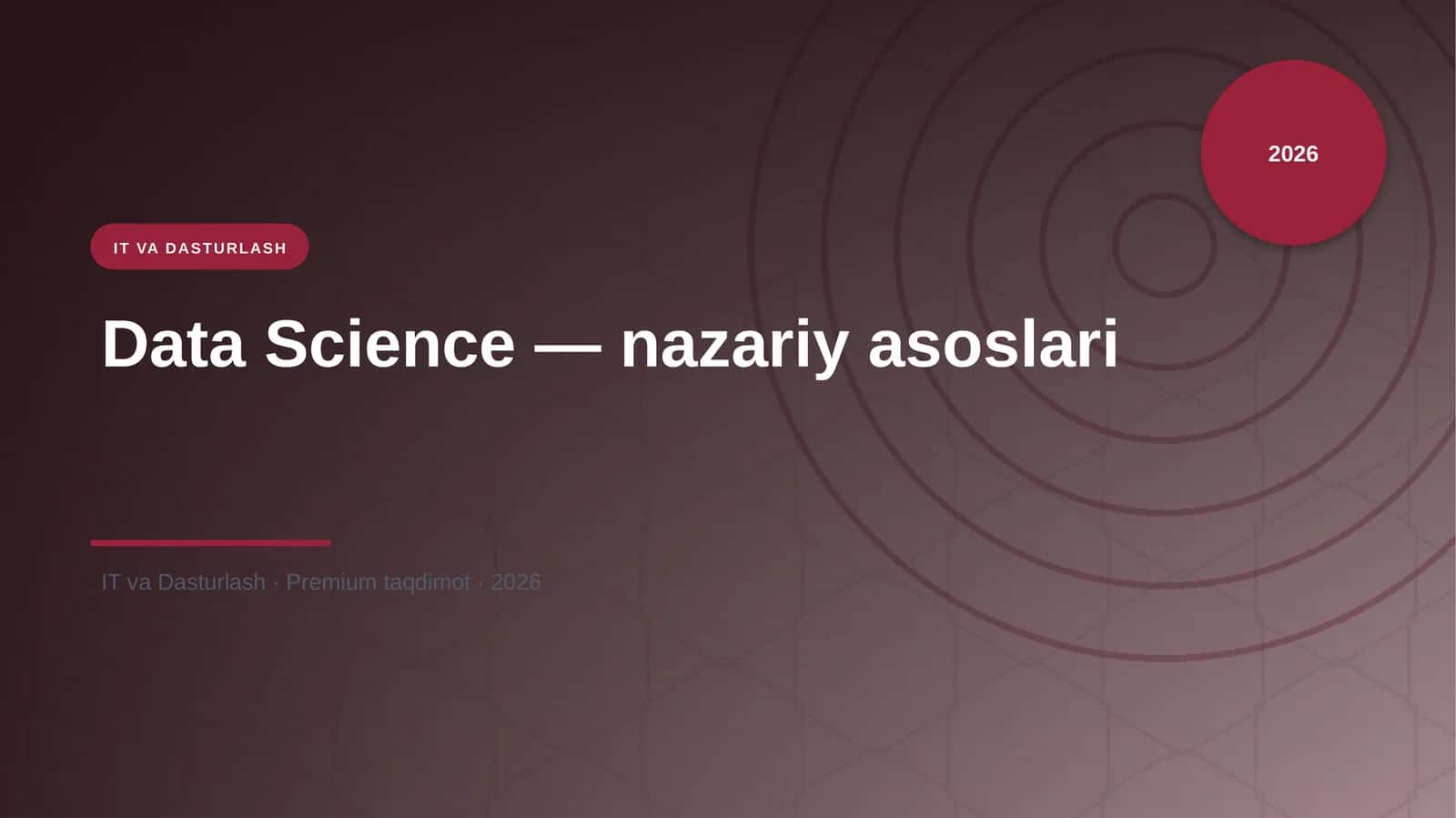 Data Science — nazariy asoslari