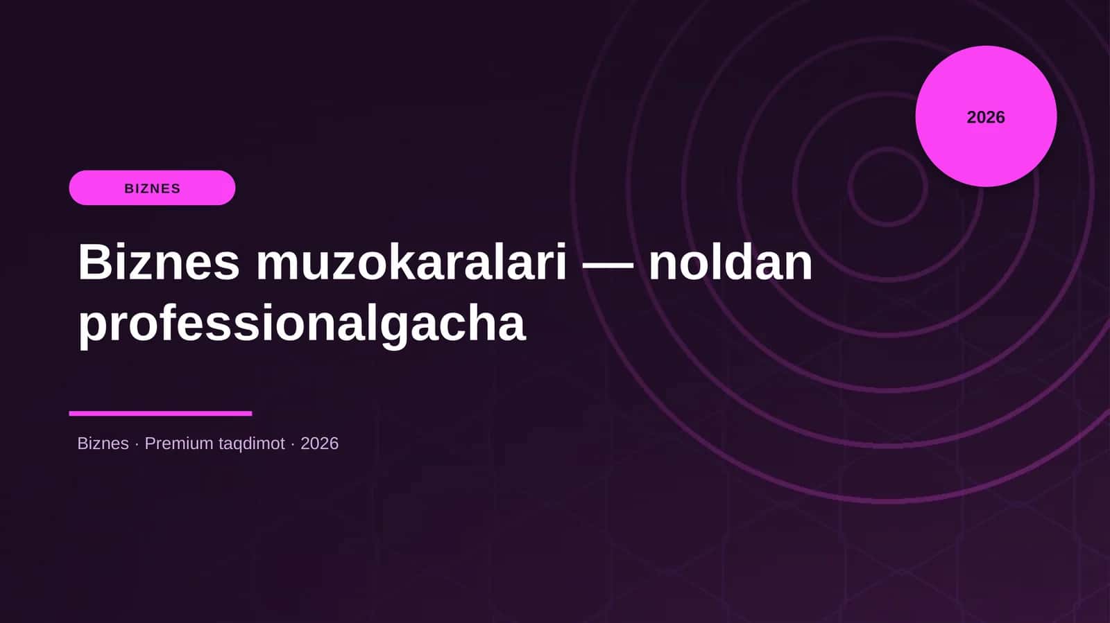 Biznes muzokaralari — noldan professionalgacha