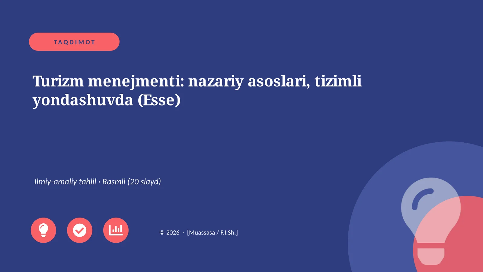 Turizm menejmenti: nazariy asoslari, tizimli yondashuvda (Esse)