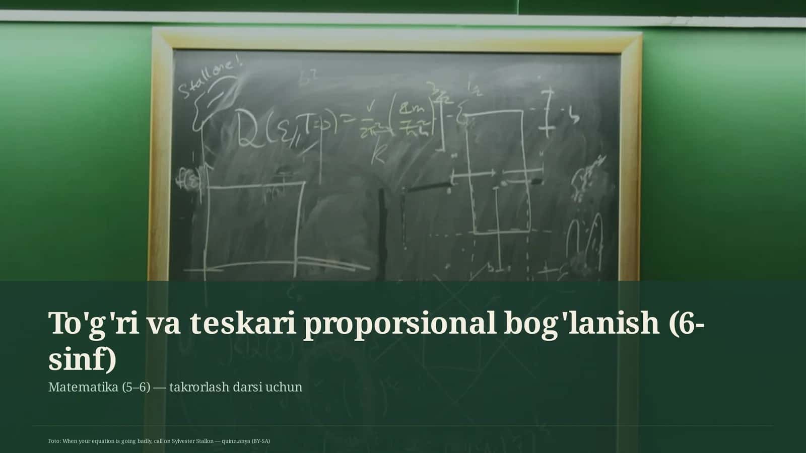 To'g'ri va teskari proporsional bog'lanish (6-sinf)