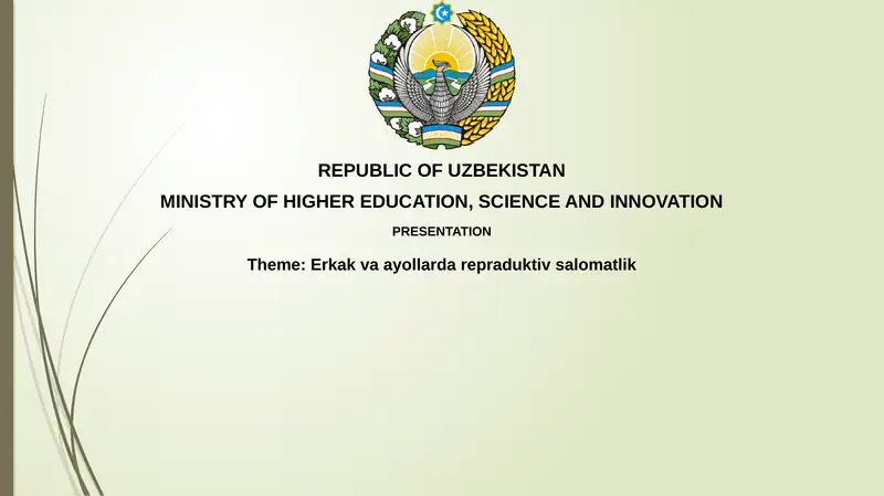 Erkak va ayollar davlatdagi reproduktiv salomatlik