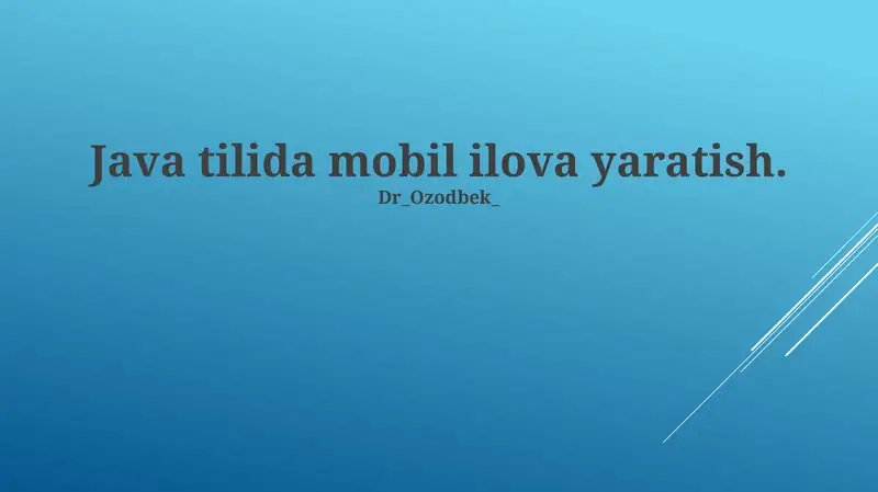 Java bilan Android Dasturlash