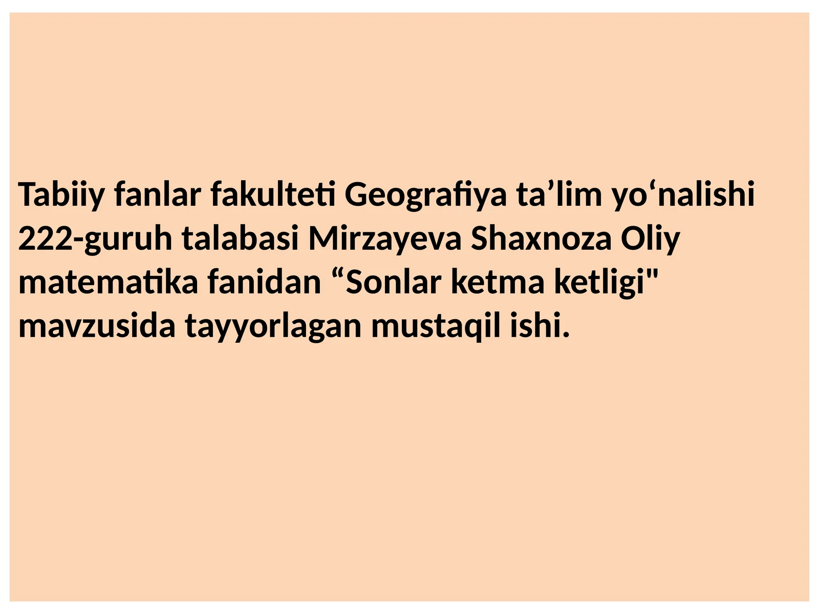 Sonlar ketma ketligi