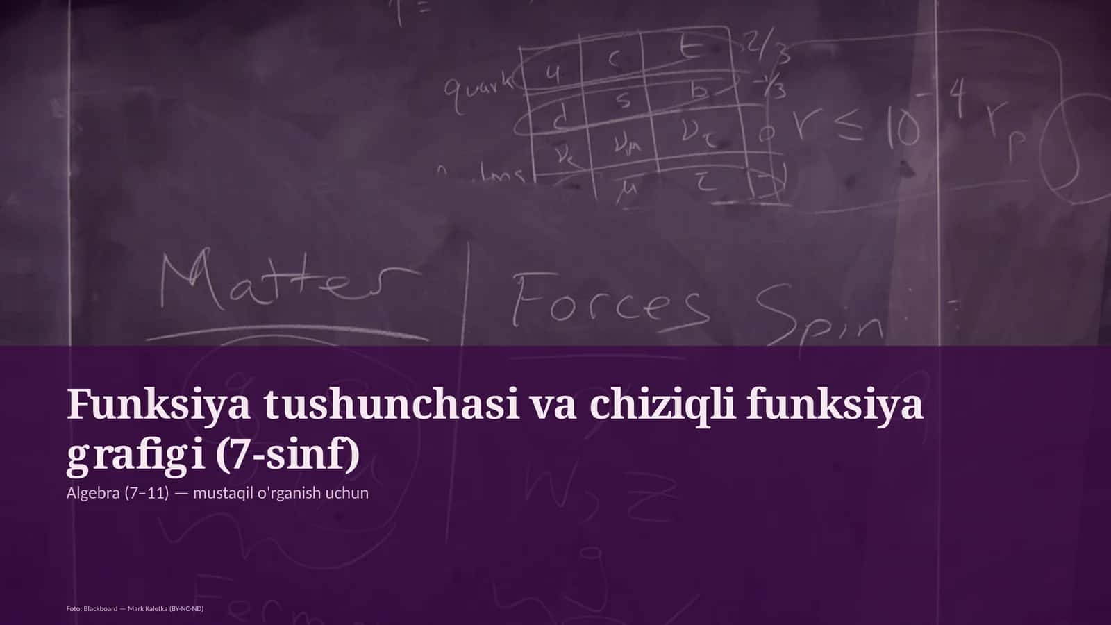 Funksiya tushunchasi va chiziqli funksiya grafigi (7-sinf)