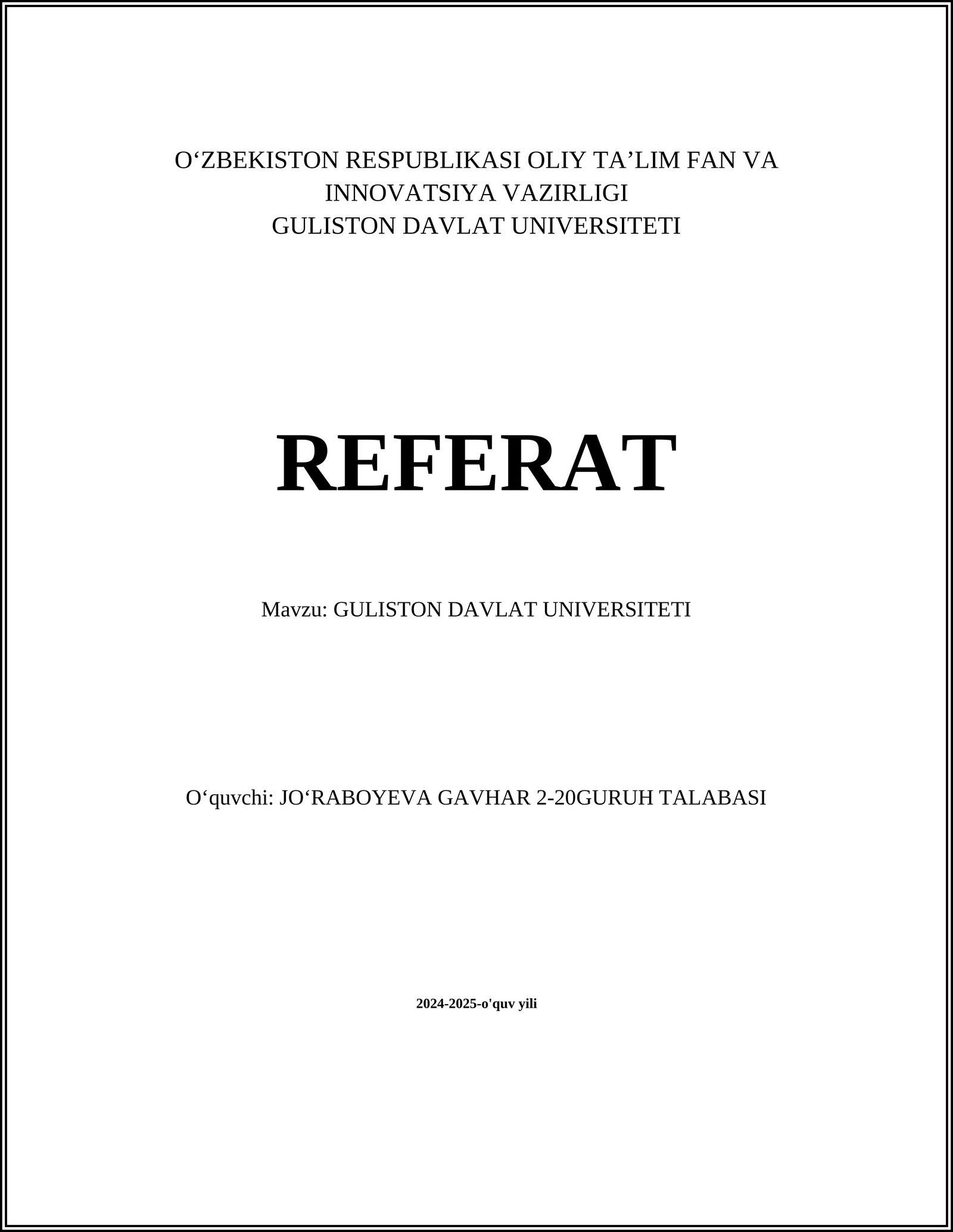 GULISTON DAVLAT UNIVERSITETI